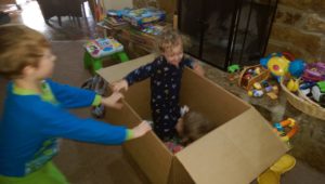 Kids know. Sometimes playing inside the box is better than all those toys outside the box.