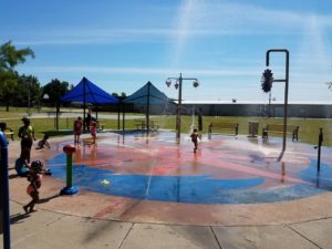 At the spray park on Memorial Day, there was no black or white—only people having a good time.