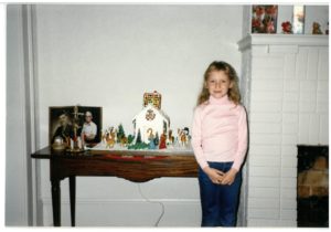 Again, from 1987: our daughter and the house display.